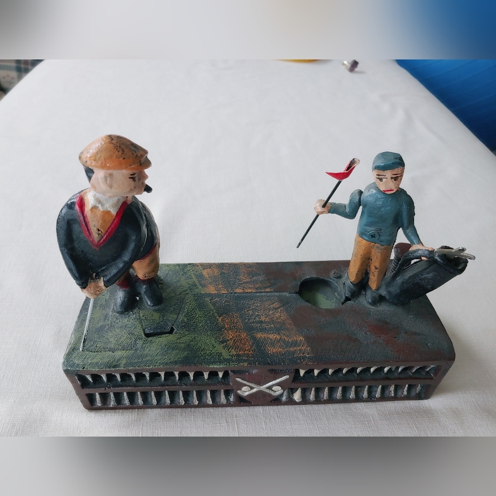 N/A. EUC Mechanical Bank Golfers Mr Mack Takes A Paddy Whack Cast Iron